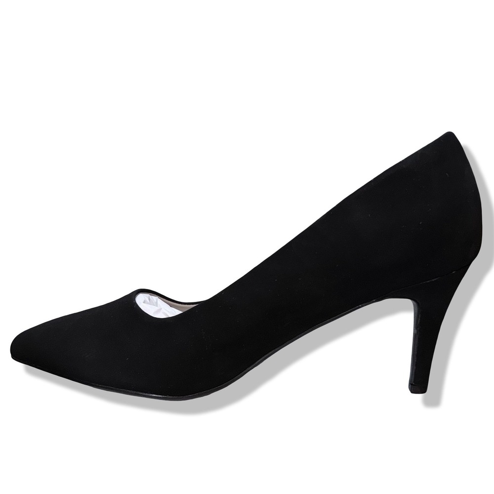NIB Dream Pairs Women Black Nubuck Pointed Toe Stiletto Heel Pumps Shoes Sz 9 - Picture 14 of 14